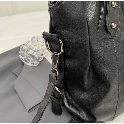 Stylish PU Leather Shoulder Bag – Spacious Tote with Multiple Pockets for Women
