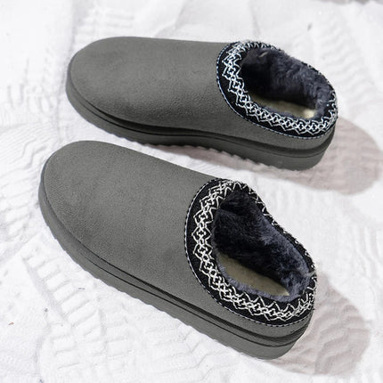 Fleece-Lined Winter Slippers for Women & Men – Warm Indoor House Shoes