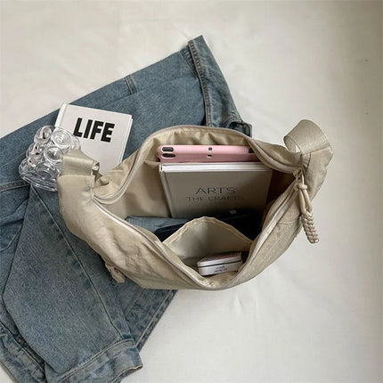 Beige Hobo Crossbody Bag – Spacious, Stylish & Comfortable Everyday Tote