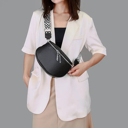 Elegant Crossbody Waist Bag with Wide Strap | Luxury Convertible Hip & Shoulder Bag