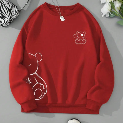 Unisex Cat Sweater – Minimalist Oversized Sweater with Cat Line Print