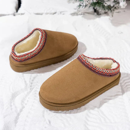 Fleece-Lined Winter Slippers for Women & Men – Warm Indoor House Shoes