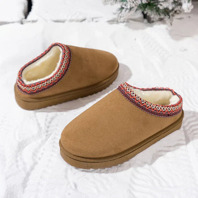 Fleece-Lined Winter Slippers for Women & Men – Warm Indoor House Shoes