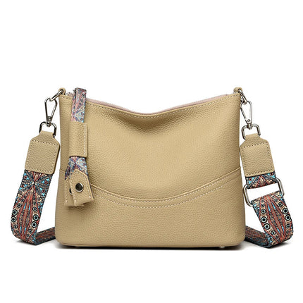 Black Crossbody Bag for Women – Adjustable Wide Strap Shoulder Bag with Multiple Pockets