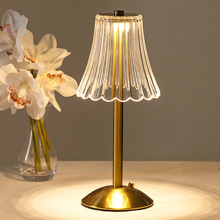 Gold Crystal Table Lamp – Elegant Sparkling Accent Light for Bedroom or Living Room Décor