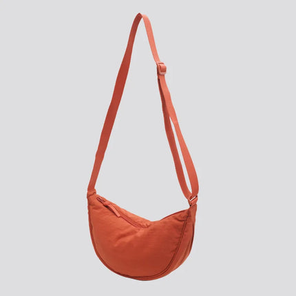 Orange Round Shoulder Bag – Trendy Minimalist Crossbody / Everyday Bag