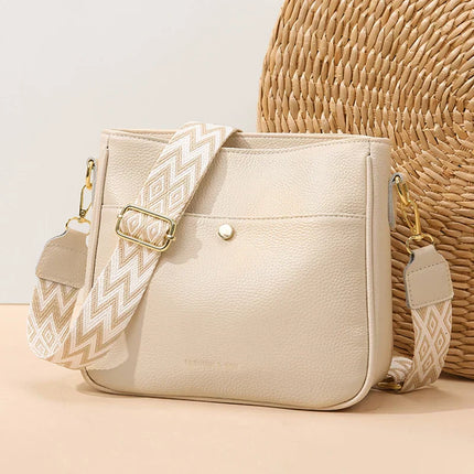 Stylish Women's Shoulder Bag with Wide Strap – Versatile Crossbody Purse with Spacious Compartments