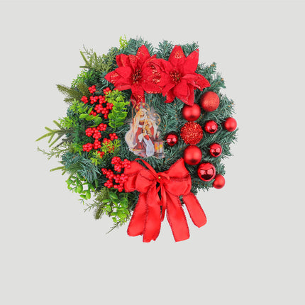 Modern Christmas Wreath 12" – Elegant Holiday Door & Home Decoration
