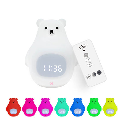 Cute LED Polar Bear Night Light & Alarm Clock – Adorable Bedroom Decor & Functional Desk Lamp