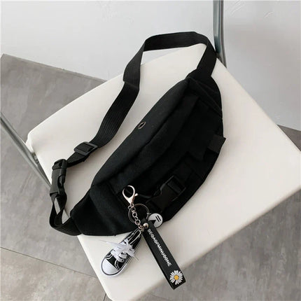 Trendy Crossbody & Waist Bag with Keychain ‒ Spacious Adjustable Strap Hip & Shoulder Bag