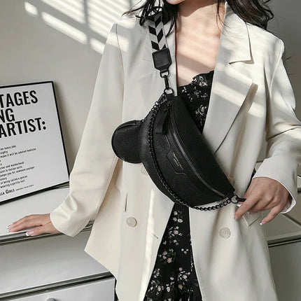 Trendy Crossbody Shoulder Bag with Chain Strap & Detachable Pouch – Versatile Waist, Shoulder, or Crossbody Wear