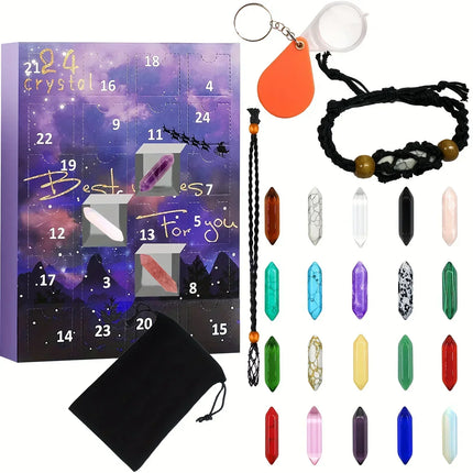 Crystal Advent Calendar – 24 Natural Gemstones & Healing Crystals Christmas Countdown