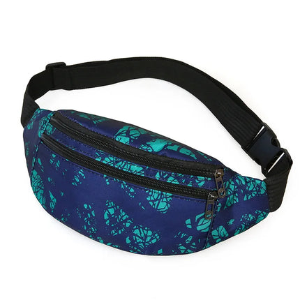 Colorful Feather Print Fanny Pack – Adjustable Crossbody & Festival Waist Bag for Women