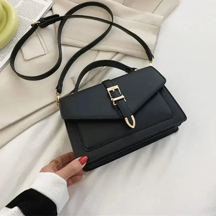 Elegant PU Leather Crossbody Bag with Buckle Closure – Chic Shoulder Bag for Women