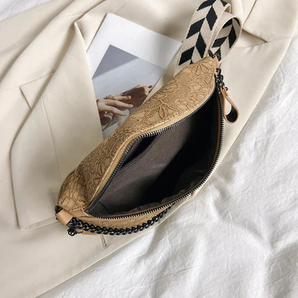 Trendy Crossbody Shoulder Bag with Chain Strap & Detachable Pouch – Versatile Waist, Shoulder, or Crossbody Wear