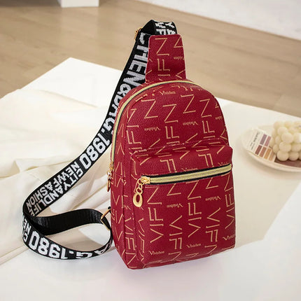 Streetstyle Mini Backpack & Crossbody Bag – Trendy Printed Shoulder Bag with Zipper Closure – Compact & Versatile Fashion Accessory