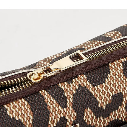 Luxe Crossbody Fanny Pack – Unisex Checker & Leopard Print Waist Bag with Adjustable Strap