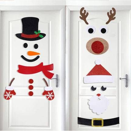 Reusable Christmas Window Stickers – Cotton & Paper Holiday Décor for Windows and Doors (Multiple Sizes)