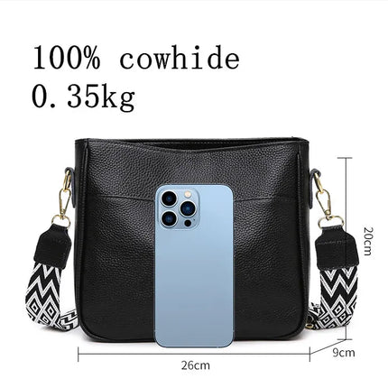 Stylish Women's Shoulder Bag with Wide Strap – Versatile Crossbody Purse with Spacious Compartments