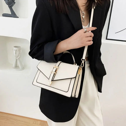 Elegant PU Leather Crossbody Bag with Buckle Closure – Chic Shoulder Bag for Women