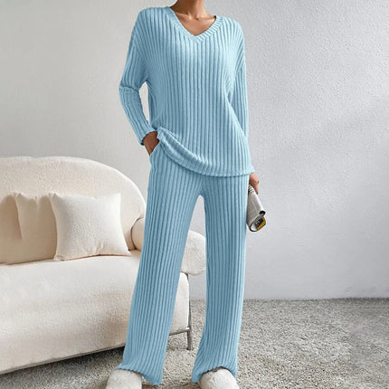 Women's Cozy Two-Piece Winter Loungewear Set – Soft Knit Sweater & Jogger Pants for Ultimate Comfort