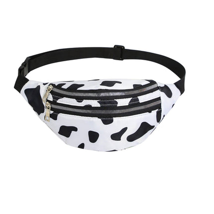 Cow Print Crossbody Waist Bag – Cowhide Pattern Fanny Pack / Animal Print Hip Bag