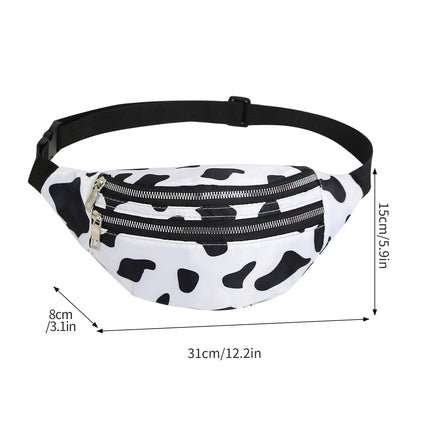 Cow Print Crossbody Waist Bag – Cowhide Pattern Fanny Pack / Animal Print Hip Bag