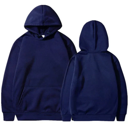 Unisex Navy Blue Hoodie – Comfortable Oversized Hooded Sweater