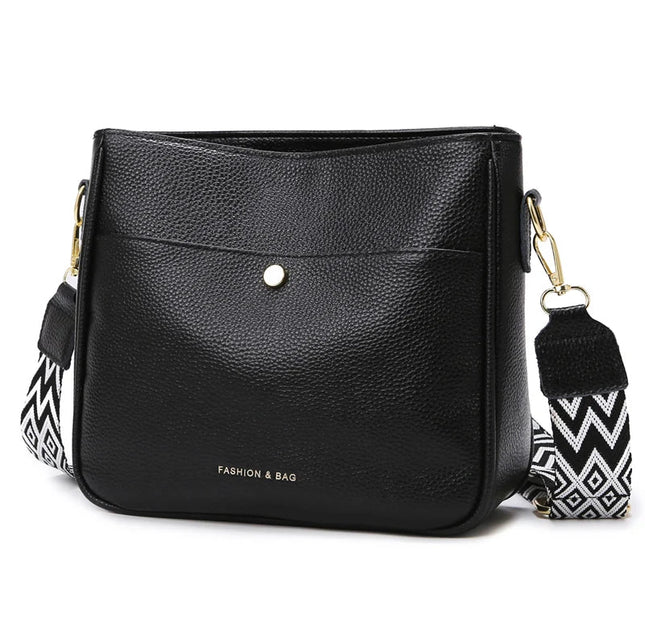 Stylish Women's Shoulder Bag with Wide Strap – Versatile Crossbody Purse with Spacious Compartments