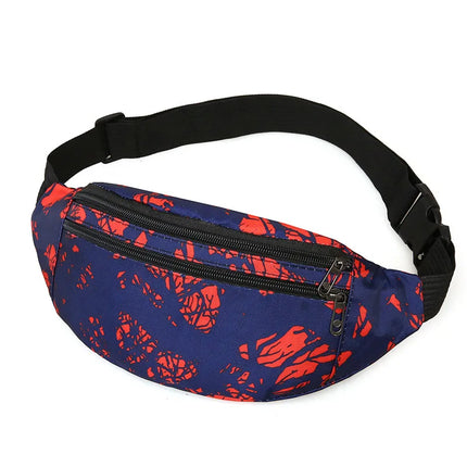 Colorful Feather Print Fanny Pack – Adjustable Crossbody & Festival Waist Bag for Women