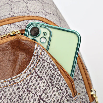 Luxe Leather Crossbody Backpack – Stylish, Compact & Comfortable Design