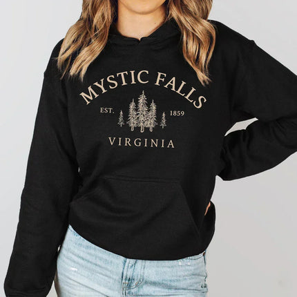Title Mystic Falls Virginia Hoodie Salvatores Shirt Unisex Long Sleeve Crew Neck Pullovers Hoodies Casual Sweater For Vampire Fans