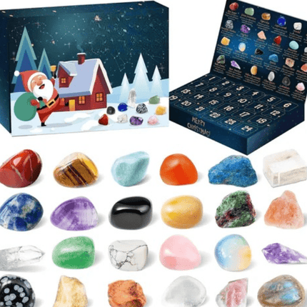 Crystal Advent Calendar – 24 Natural Gemstones & Healing Crystals Christmas Countdown