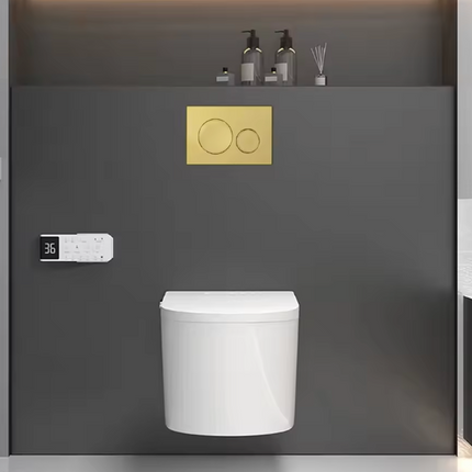 Luxury Dual Flush Toilet Button in Spray Gold – Fingerprint-Resistant Modern Actuator Plate