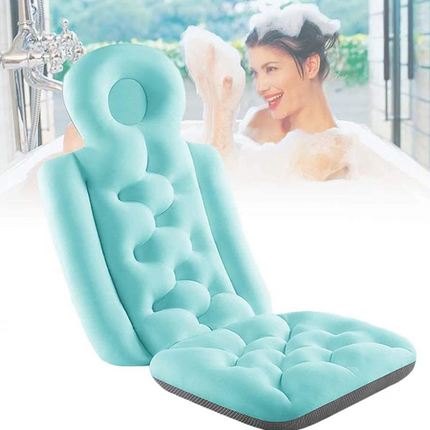 Luxury Bath Pillow with Neck & Back Support – Ergonomic Spa Cushion with 6 Suction Cups for Ultimate Comfort