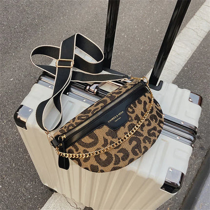 Brown & Beige Houndstooth Fanny Pack Belt Bag – Women’s Crossbody Waist Bag