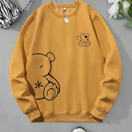 Unisex Cat Sweater – Minimalist Oversized Sweater with Cat Line Print