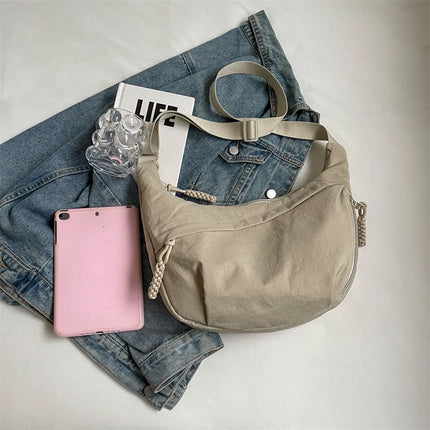 Beige Hobo Crossbody Bag – Spacious, Stylish & Comfortable Everyday Tote