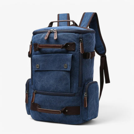 Vintage Canvas Backpack – Durable Unisex Rucksack with Laptop Compartment