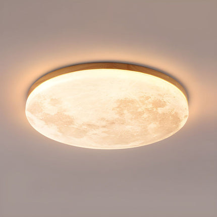 Modern Moon-Inspired Flush Mount Ceiling Light – LED, Dimmable, Minimalist Design for Bedroom & Living Room