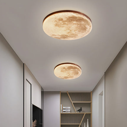 Modern Moon-Inspired Flush Mount Ceiling Light – LED, Dimmable, Minimalist Design for Bedroom & Living Room