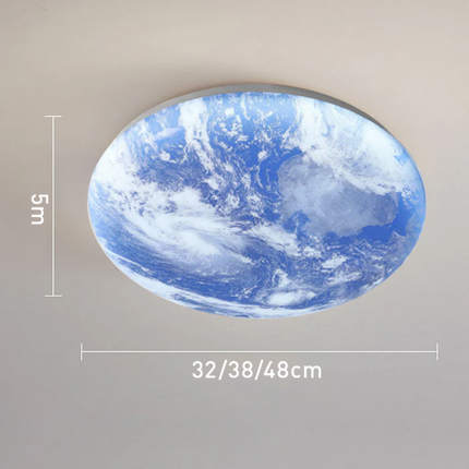 Modern Moon-Inspired Flush Mount Ceiling Light – LED, Dimmable, Minimalist Design for Bedroom & Living Room