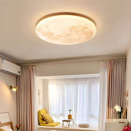 Modern Moon-Inspired Flush Mount Ceiling Light – LED, Dimmable, Minimalist Design for Bedroom & Living Room