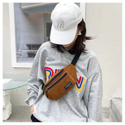 White Crossbody Belt Bag – Adjustable Waist Pack for Women & Men | Stylish, Spacious & Durable