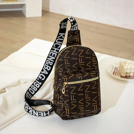 Streetstyle Mini Backpack & Crossbody Bag – Trendy Printed Shoulder Bag with Zipper Closure – Compact & Versatile Fashion Accessory