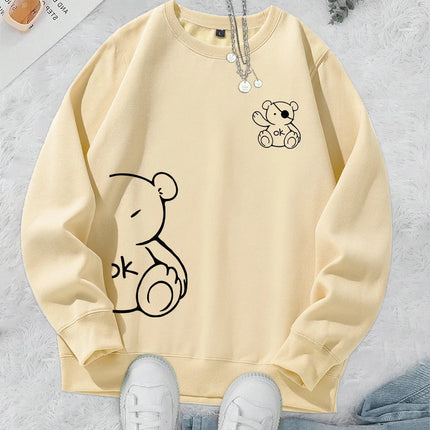 Unisex Cat Sweater – Minimalist Oversized Sweater with Cat Line Print