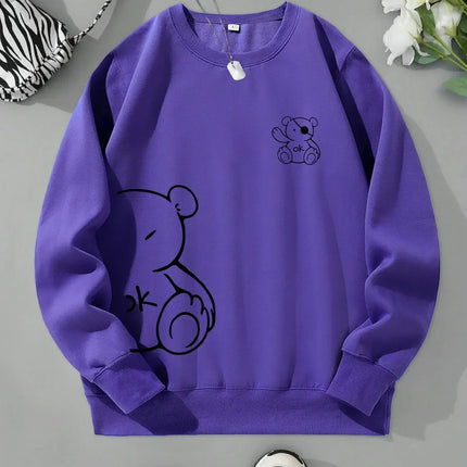 Unisex Cat Sweater – Minimalist Oversized Sweater with Cat Line Print