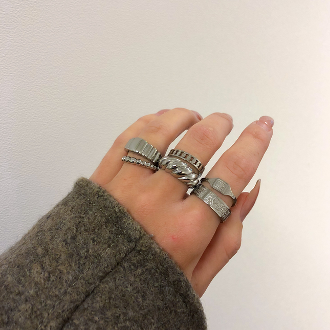 Gold Twisted Chunky Statement Ring  Croissant Style Bold Gold Ring for Women