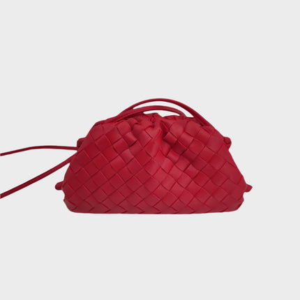 Amelia Mini Vegan Leather Shoulder Bag – Compact Woven Crossbody for Women