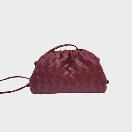 Amelia Mini Vegan Leather Shoulder Bag – Compact Woven Crossbody for Women